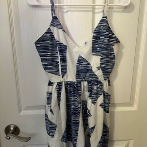Angashion Blue and White Striped Romper